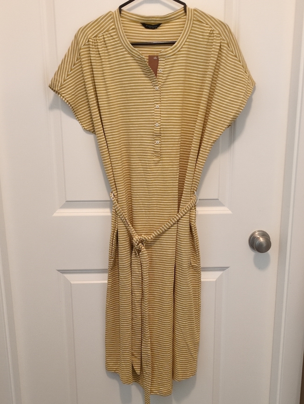 Striped Henley Neck T Shirt Summer Dress Size XL